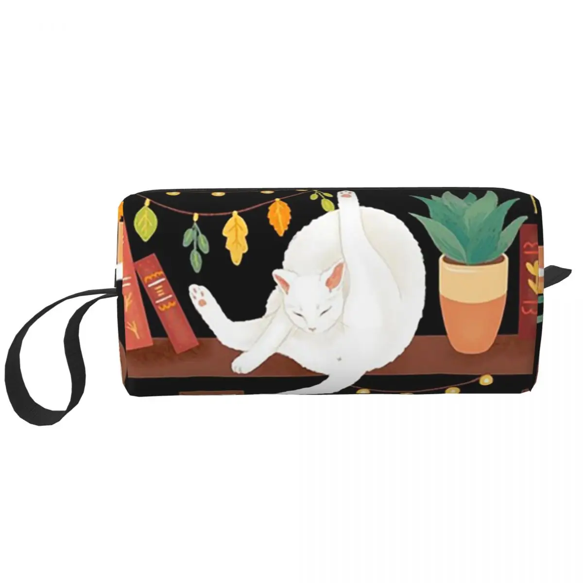 Library Cats 2020 - Night Makeup Bag Cosmetic Organizer Storage Dopp Kit Toiletry Cosmetic Bag Women Beauty Travel Pencil Case