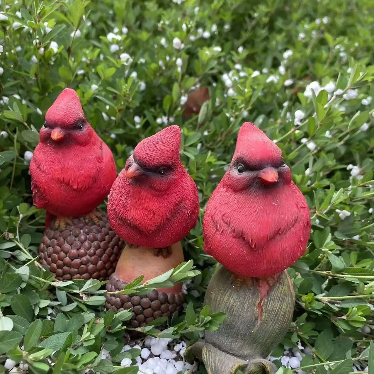 

New Christmas Red Parrot Decoration Home, Rural Creative Garden, Christmas Decoration Resin Crafts