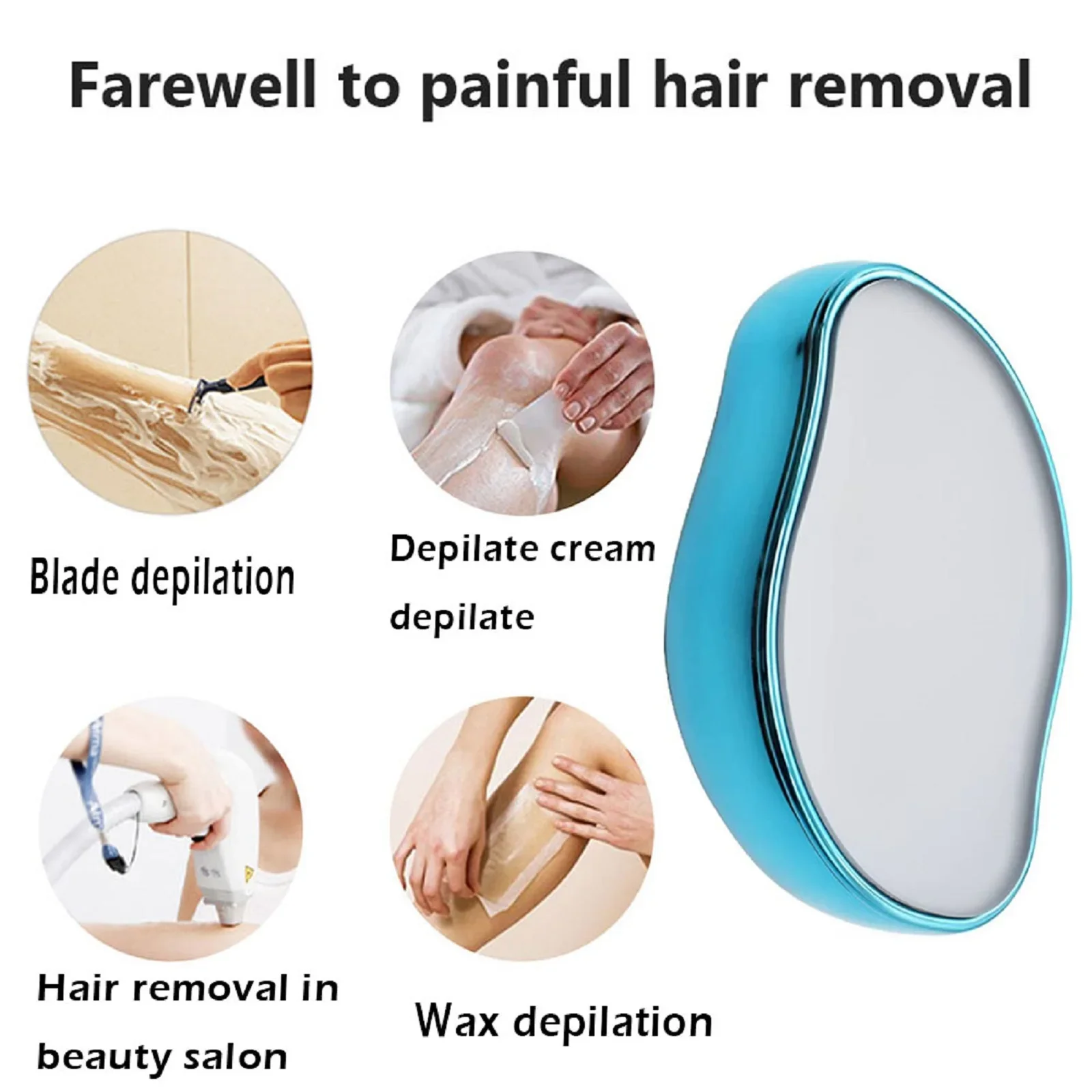 New Crystal Hair Eraser Bleam Crystal Hair Remover Magic Painless Exfoliation Hair Removal Tool for Women Men Leg Arm Back Reusa