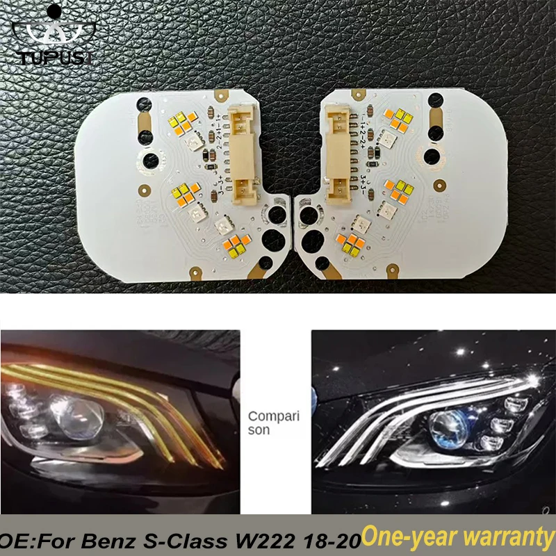 

White Light DRL LED Board For Mercedes S-Class W222 2018 2019 2020 Daytime Running Lights Headlight Turn Signal Traffic Light
