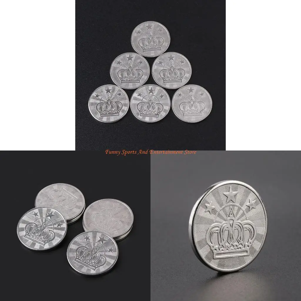 

C4DE 10 шт. 25 мм жетоны для аркадных игр, монеты из нержавеющей стали, пентаграмма, корона, жетоны для монет