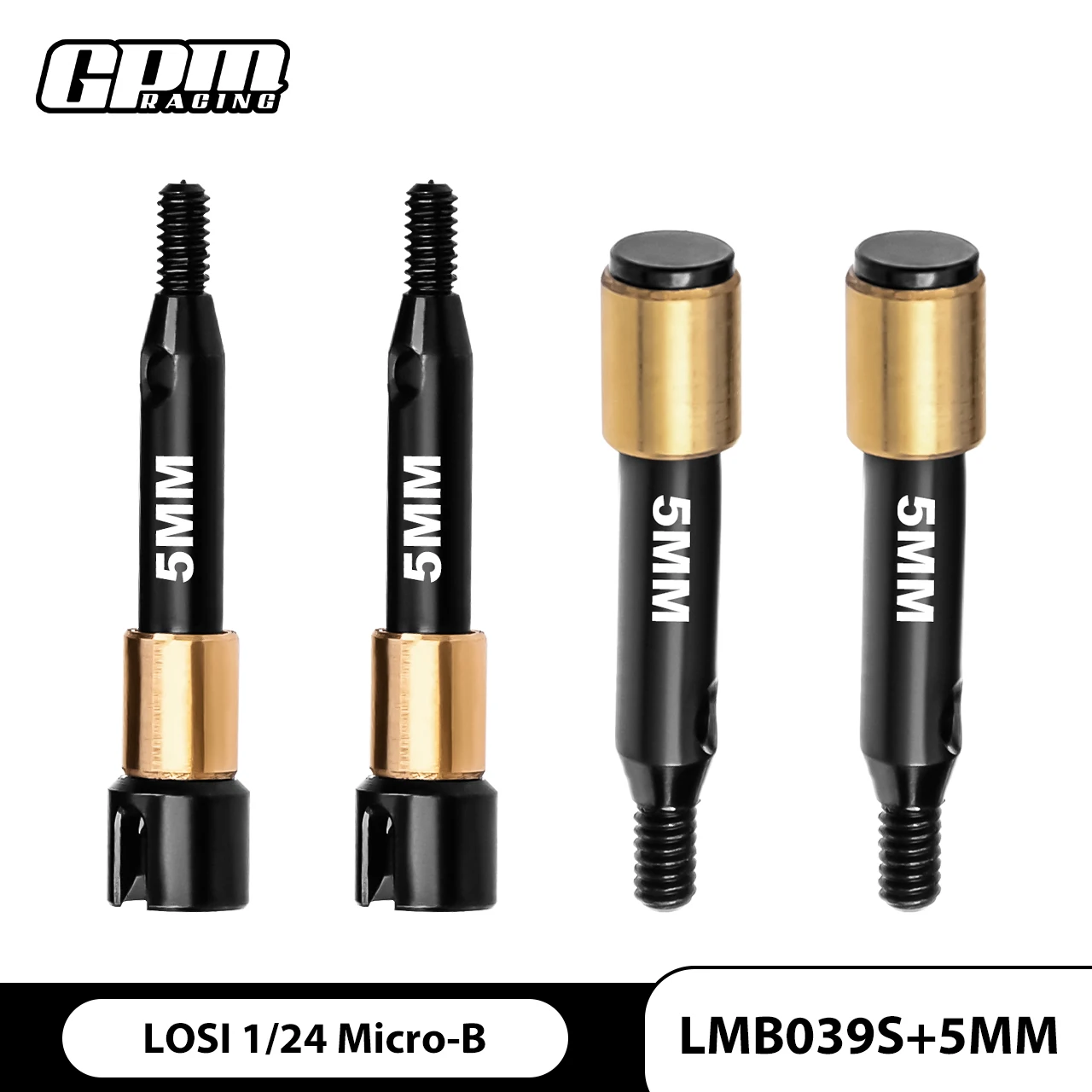 GPM 4140 Carbon Steel Front & Rear Drive Shafts +3mm Or +5mm Wide For LOSI 1/24 Micro-B