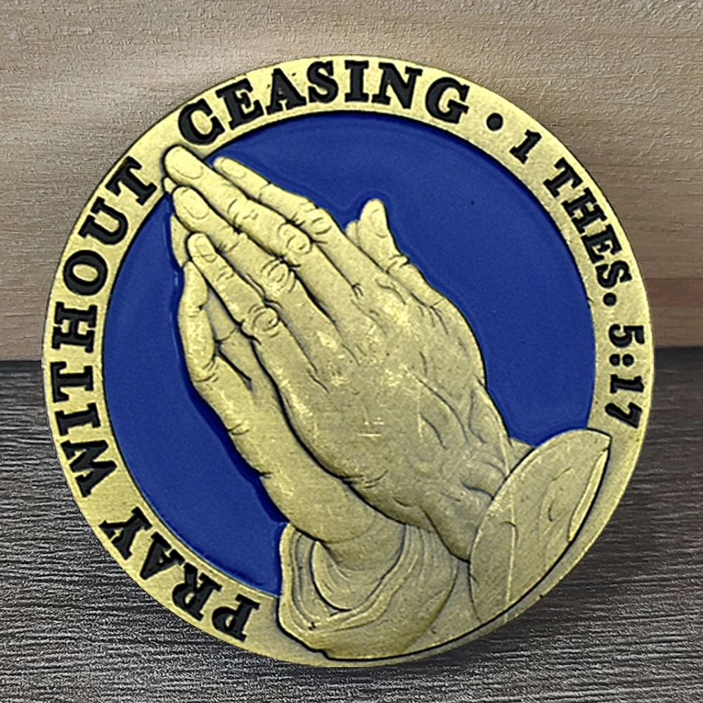 

Christian Prayer Coin Pray Without Ceasing Lord’s Prayer Token,Bible Verse Challenge with Lord’s Prayer Backside Faith Gift