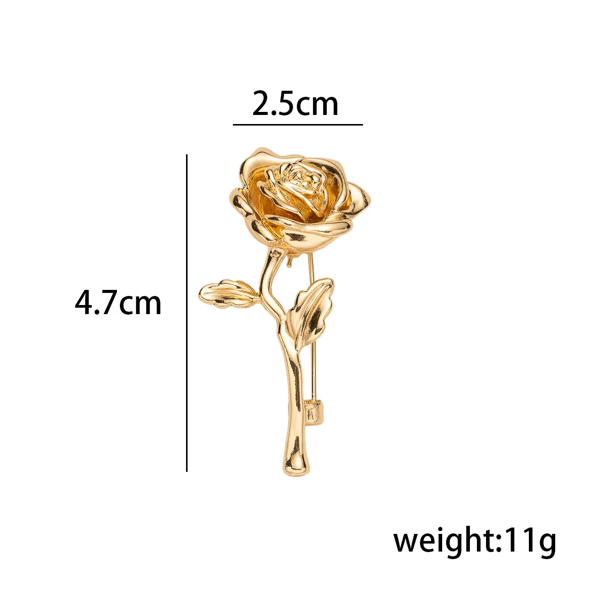High-end Gold Color Rose Flower Brooch Suit Coat Badge Fashion Jewelry Lapel Pins and Brooches for Women and Men Accessories