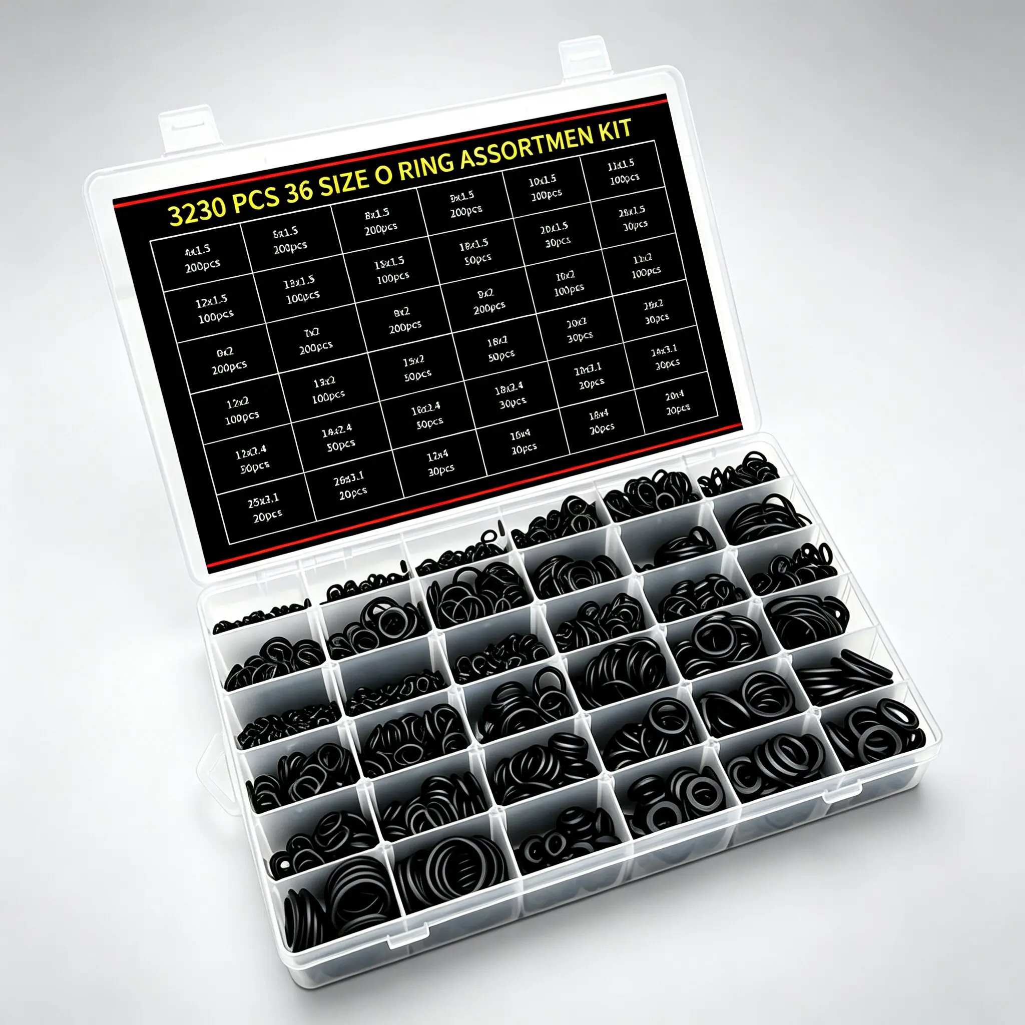 3230pcs O Ring NBR Seal Washer Plumbing Gasket Thickness 1~4.0 Nitrile Butadiene Rubber Spacer Oil Resistance Oring Kit