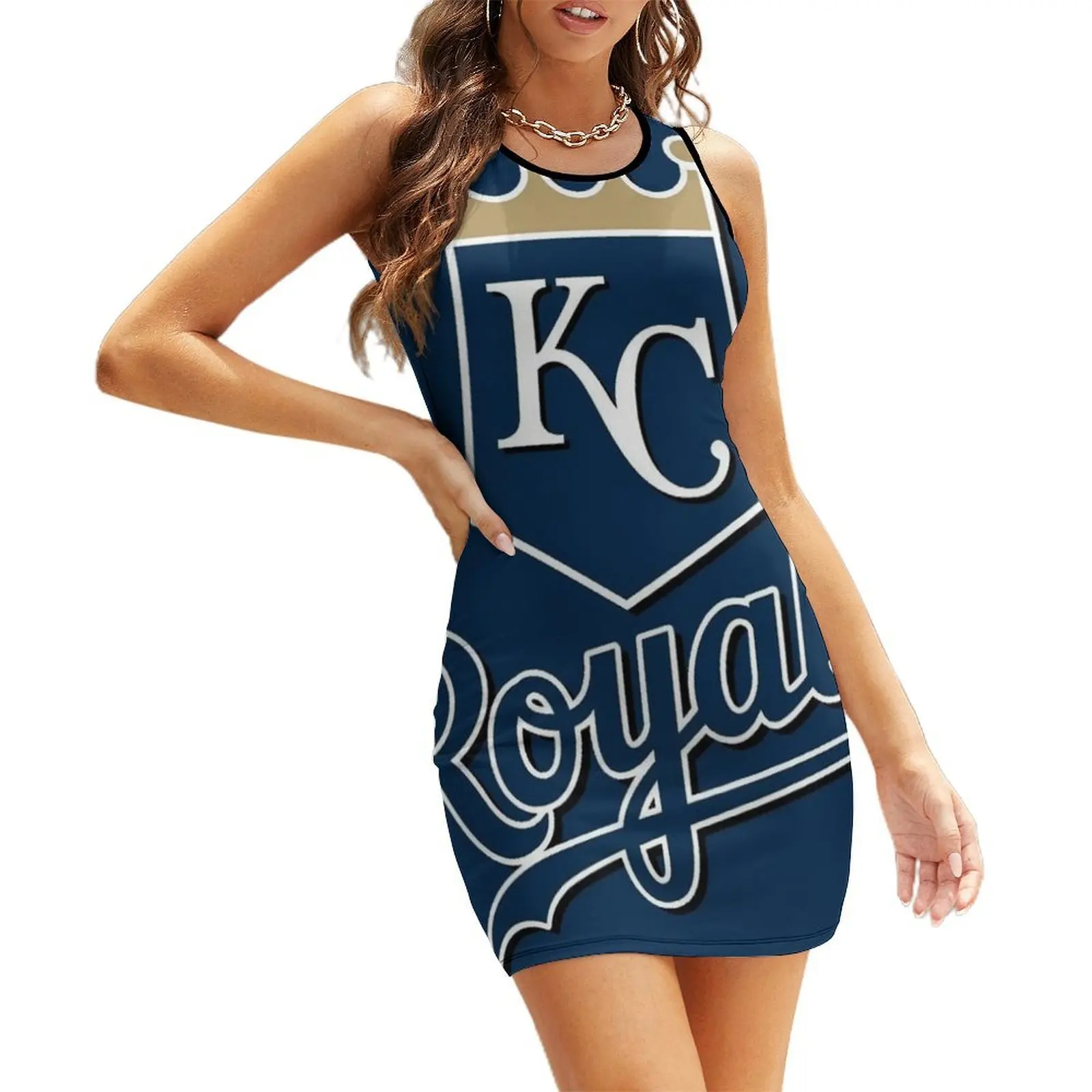 Gaun Tanpa Lengan Kc Royals gaun malam mewah wanita untuk pernikahan gaun malam wanita 2025 gaun dansa gaun kasual