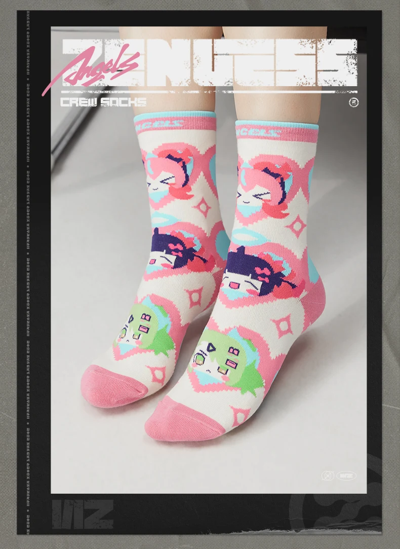 [Original] 3-teiliges Offizielles Spiel Zenless Zone Zero ZZZ LiDu Serie ReDreaming Angel DELULU Cosplay Bedruckte und Bestickte Socken Set – Detail 9