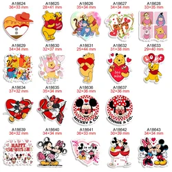 Happy Valentine Disney Cartoon Planar Resin Packing for Hairbows DIY Craft Accessories 30pcs/lot