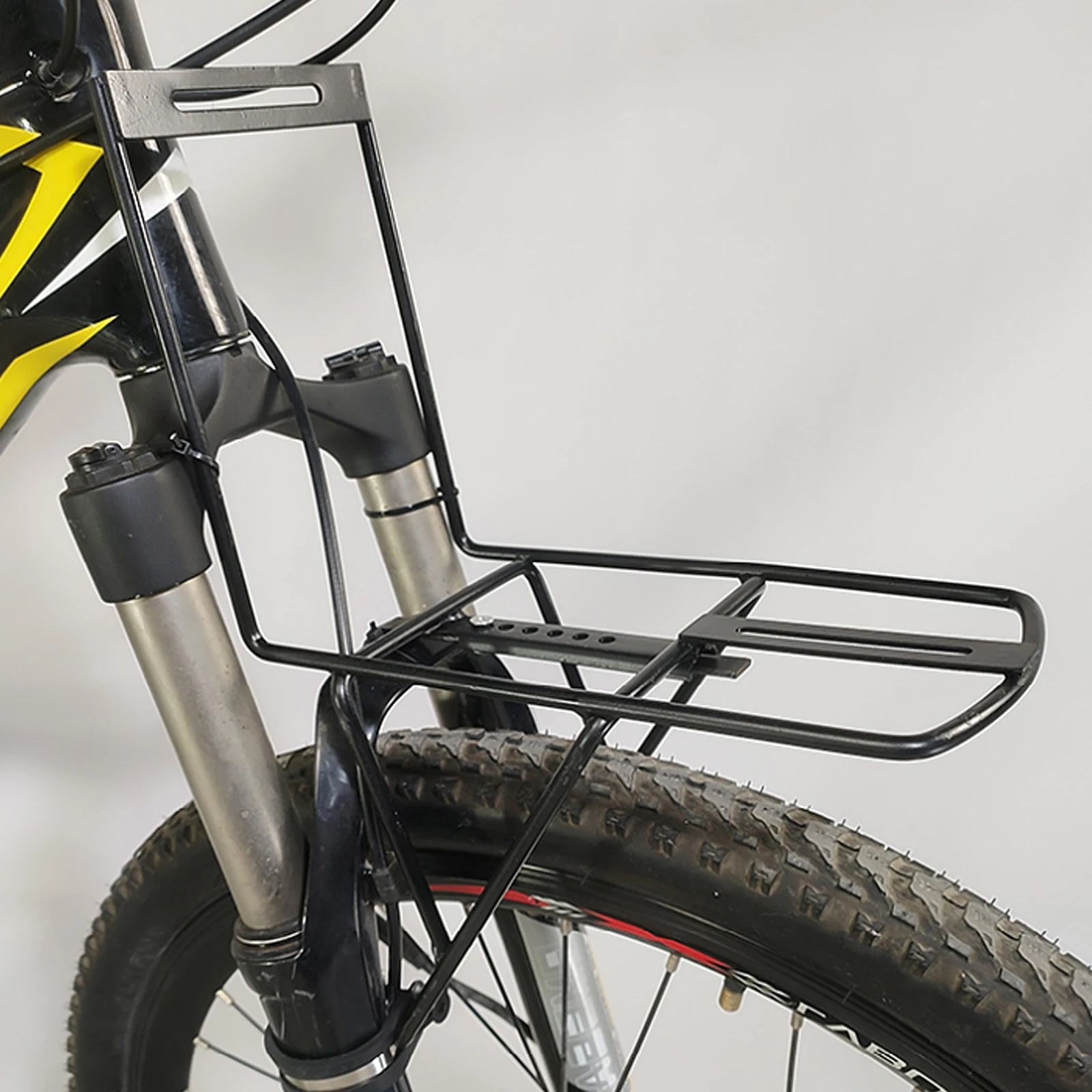 

Mountain Bike Front Rack Durable Steel Lightweight Compact Easy Installation Luggage Carrier Accessories Cycling Touring Storage