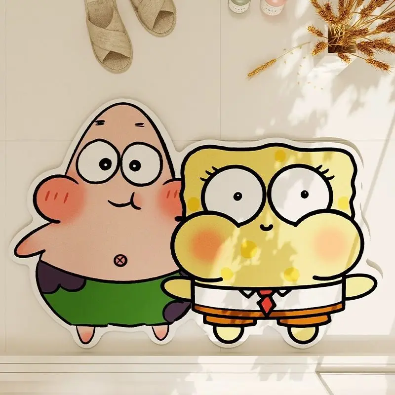 SpongeBob SquarePants Floor Mat Creative Bathroom Diatomite Water-absorbent Mat Absorbent Quick-drying Bathroom Doorway Foot Mat