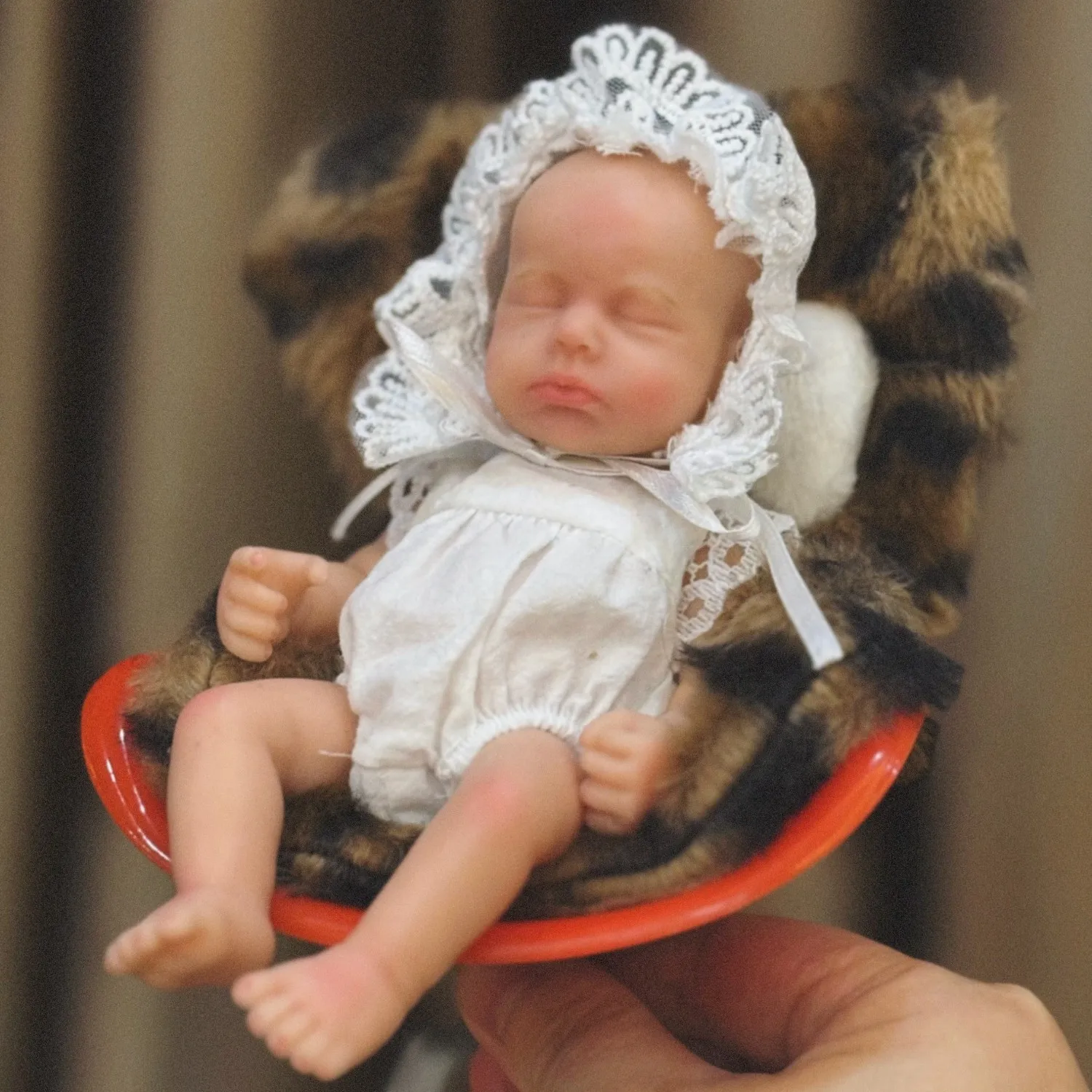 Anjo 인형 6 인치 미니 팜 소녀 Loulou 소프트 솔리드 실리콘 Reborn Doll Sleep Bebe Reborn Doll Pеборн Bebê Reborn Kукла Pеборн