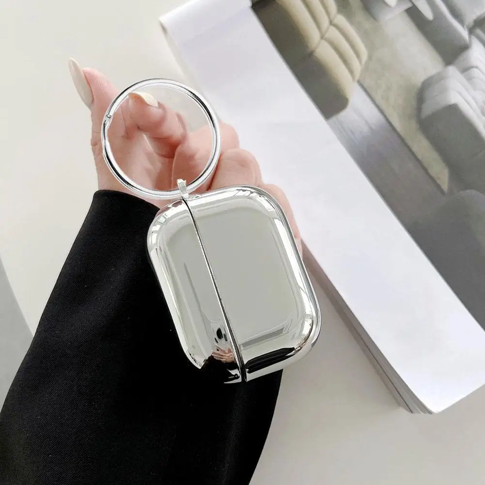 بالكهرباء حافظة سماعة الاذن من البولي يوريثان ل AirPods Pro 3 الجيل غطاء ل AirPods Pro 3 بلوتوث حقيبة سماعة الاذن الفضة مع المفاتيح #5