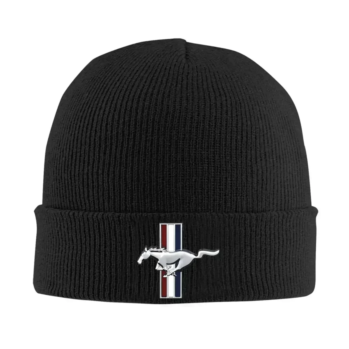 

Classic Mustang Logo Hat Autumn Winter Skullies Beanies Warm Caps Female Male Knitted Caps