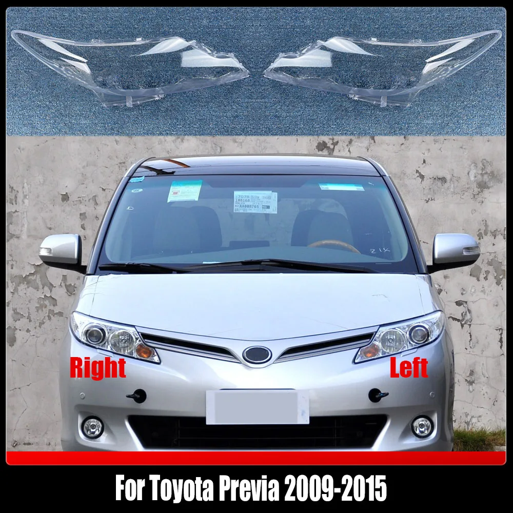 

Headlights Shade Transparent Mask Cover Lens Lampshdade Headlamp Shell Plexiglass For Toyota Previa 2009-2015