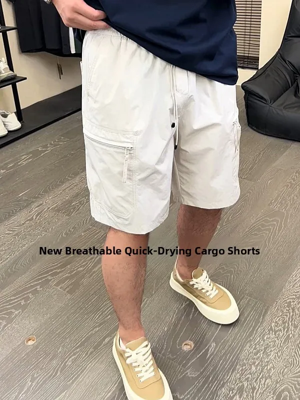 

Повседневные рабочие шорты для мужчин: летняя новинка, трендовый американский стиль, быстросохнущие, свободные, универсальные, для отдыха, средней длины