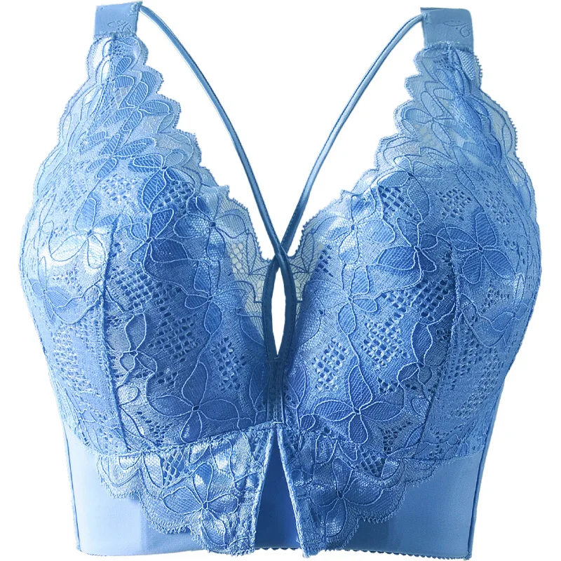 Lace Wireless Bra Hollow Out Vest Bras C D E Cup Brassiere Femme Sexy Lingerie for Plus Size Women