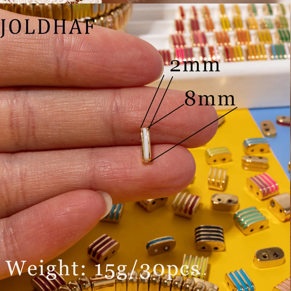 15 قطعة 2X8MM مطعمة كريستال الخرز المينا أساور Diy بها بنفسك اليدوية مستطيل الشكل الخرز لصنع أساور كريستال Charms