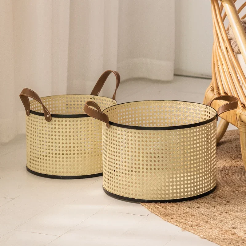 WD1399: Imitation Rattan Laundry Basket – Multi-Functional Iron Art Storage Organizer, Nordic Bathroom Toy Basket for Children