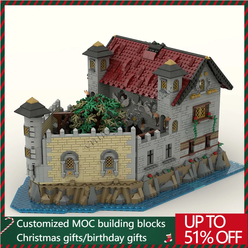 3529 Onderdelen MOC Middeleeuwse Gevangenis Kasteel Modulair Model Bouwstenen Sets Onderwijs Montage Bricks Speelgoed Kinderen Verjaardagscadeautjes