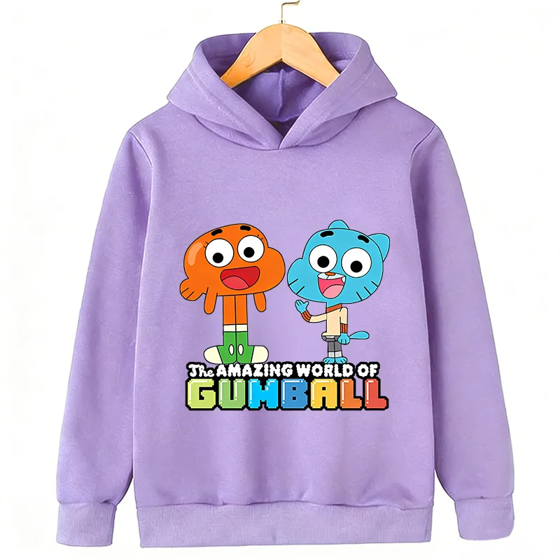 Der fantastische Hoodie aus der Welt von Gumball, ein Kinder-Sweatshirt für den Herbst, ein lässiger Kapuzenpullover für Jungen und Mädchen, Cartoon-Freizeitkleidung. – Detail 6
