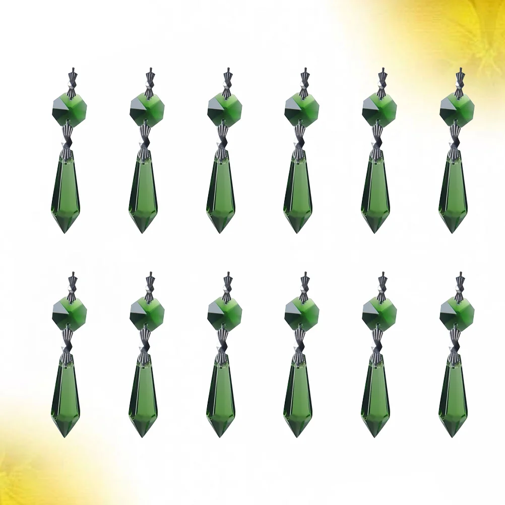 12 Pcs Greenery Garland Charm Holder Necklace Crystal for Costume Accessories Chandelier Prisms