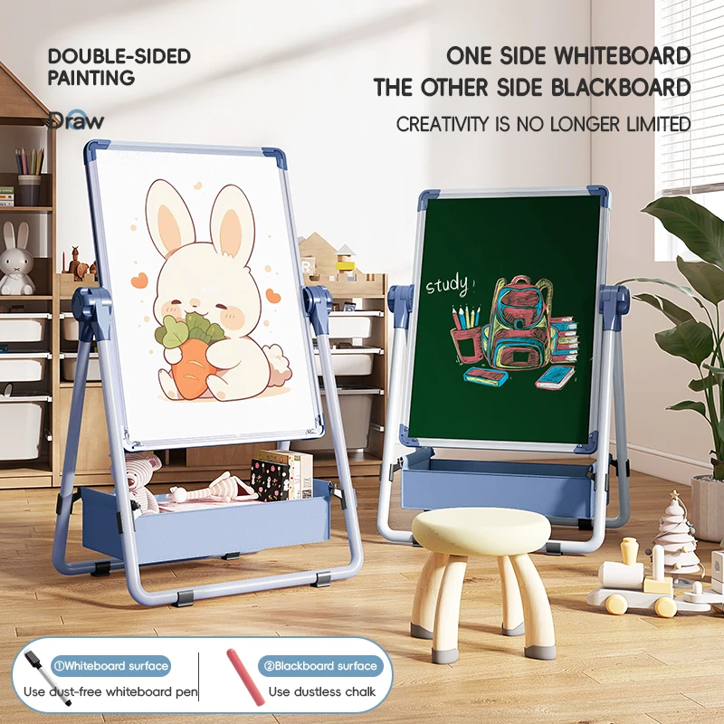 

Магнитная двусторонняя доска для рисования для детей со стендом - стираемая доска для письма и рисования для домашнего обучения