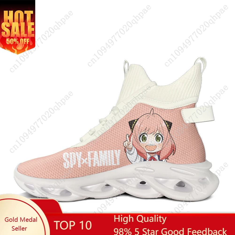 

SPY×FAMILY High Top Flats Sneakers Mens Womens Sports Running Shoes High Quality Sneaker Lace Up Mesh Footwear Custom Made Shoe