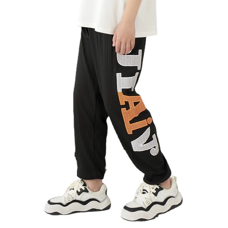 

New Summers Pants for Kids Boys Girls 2-14 16 Years Children Chic Letter Cartoon Loose Jogging Trousers Cool Design Costumn