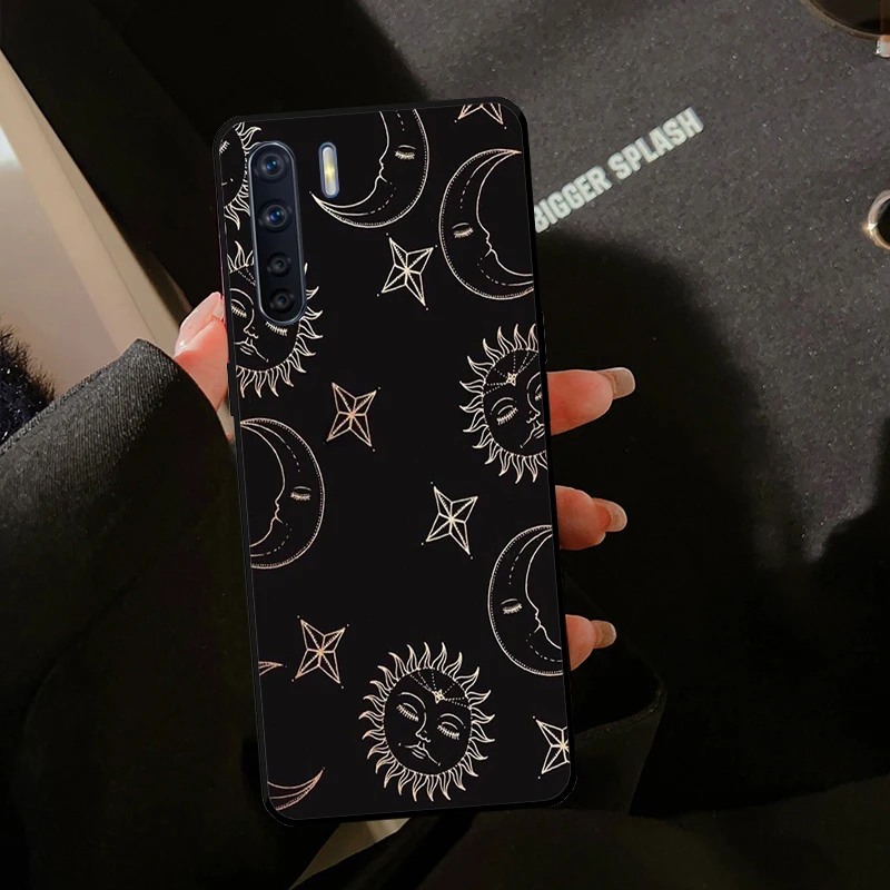 Celestial Mosaic Sun Moon For OPPO A5 A9 A53 A54 A57 S A17 A77 A16 A76 A96 A15 A52 A72 A58 A78 A98 A54 A74 A94 Case