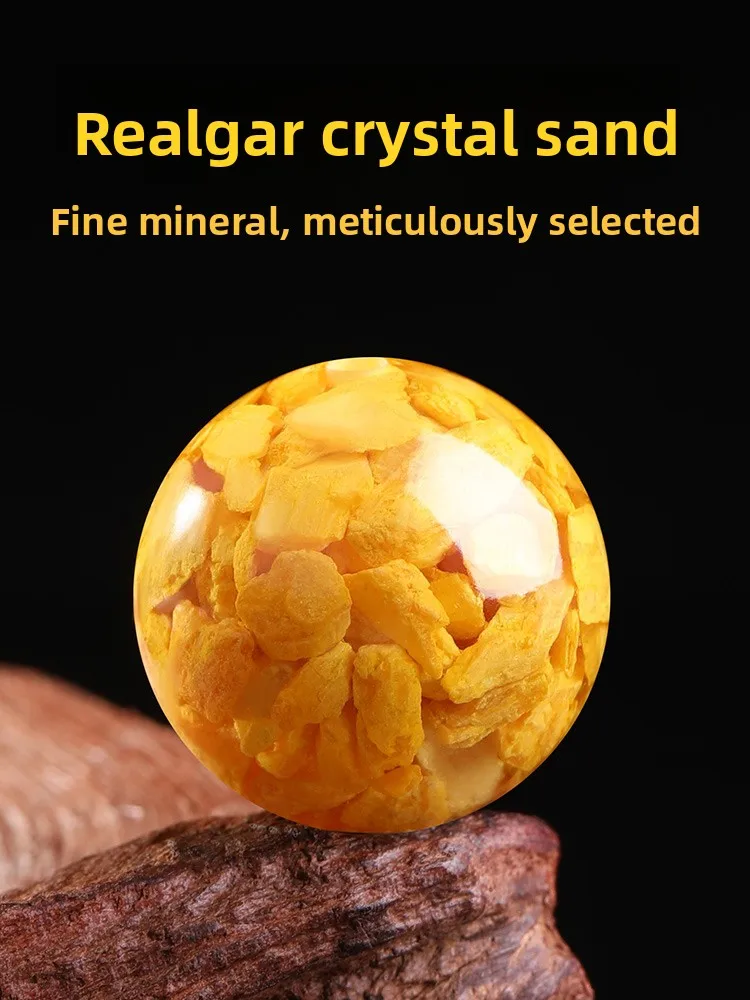 

Натуральные круглые бусины из желтого флюорита с высоким содержанием кристаллического песка для изготовления браслетов и культурных изделий