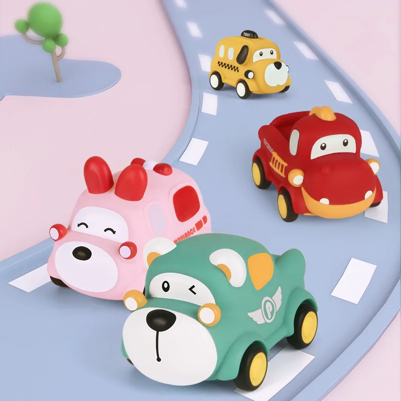 Baby Animal Car Toys Toddler Press and Go Cars Pull Back Car Light Up Toys Wind-up Cars for Kids 1 2 Year Old Boy Birthday Gifts