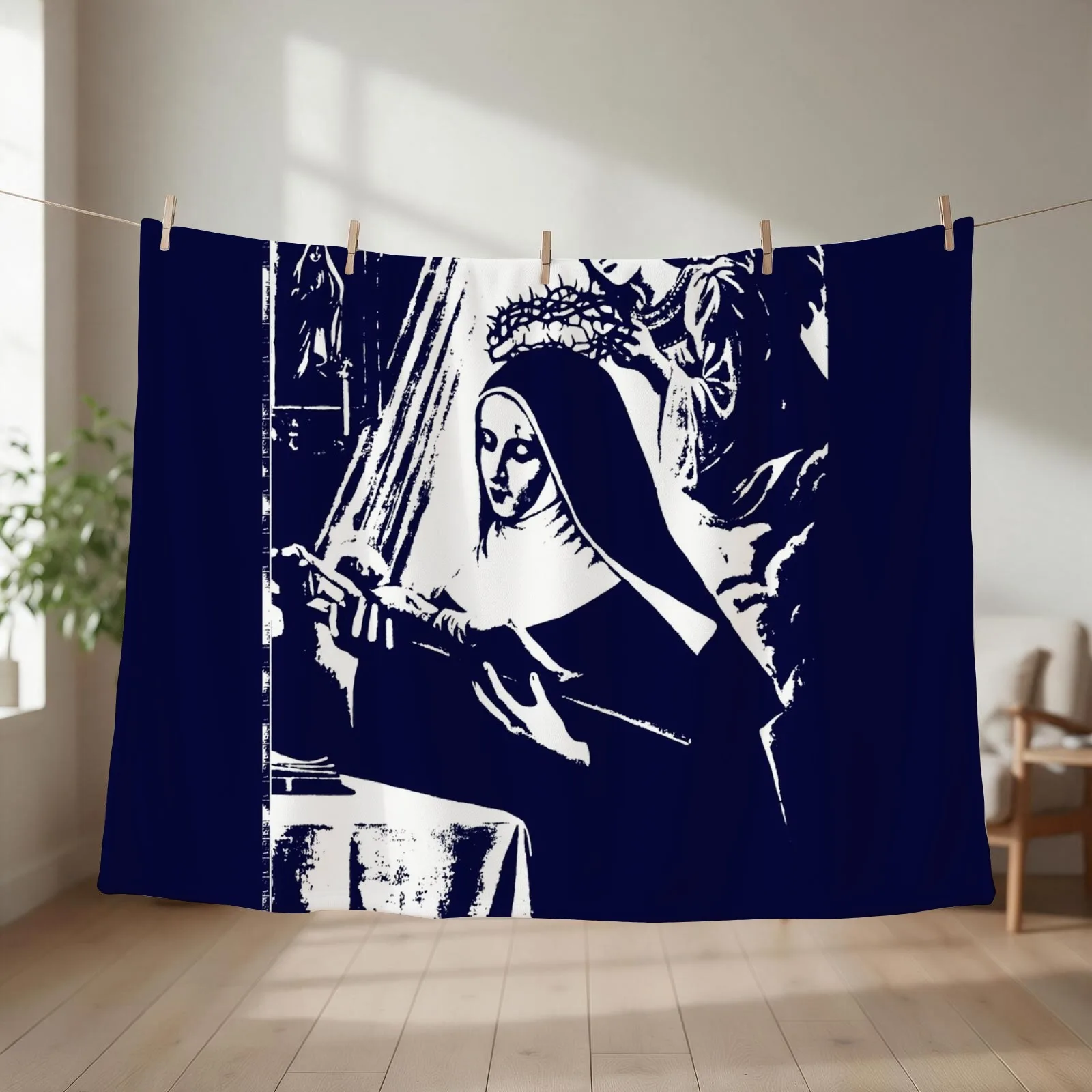 Saint Rita of Cascia Throw Blanket couch cozy soft plush fuzzy picnic outdoor blanket