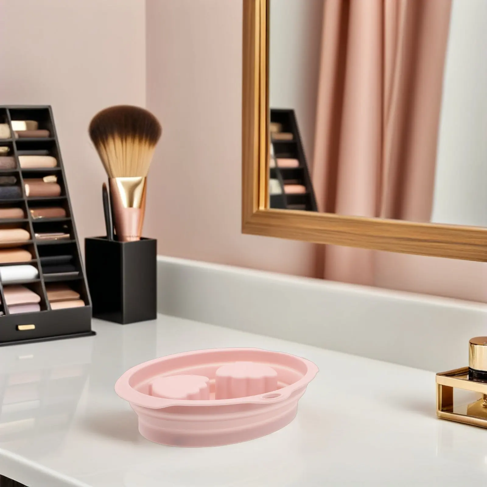 

Pink Silicone Nail Soaking Bowl for Manicure Hand Soak - Dual Compartment Soak Off Tray for Acrylic Dip Powder Remover Salon