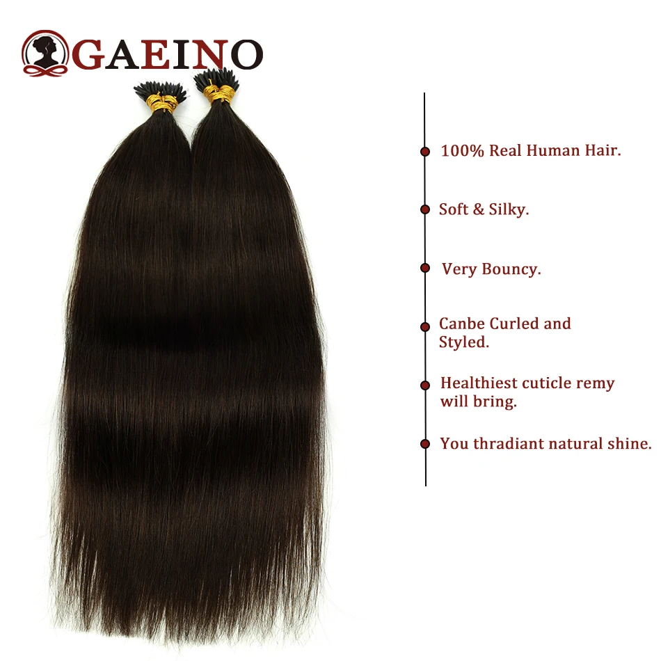 Nano Ring Micro Bead Loop Human Hair Extention 100% Real Remy Hair Nano Link Dark Brown Hair Extensions Real Human Hair 16