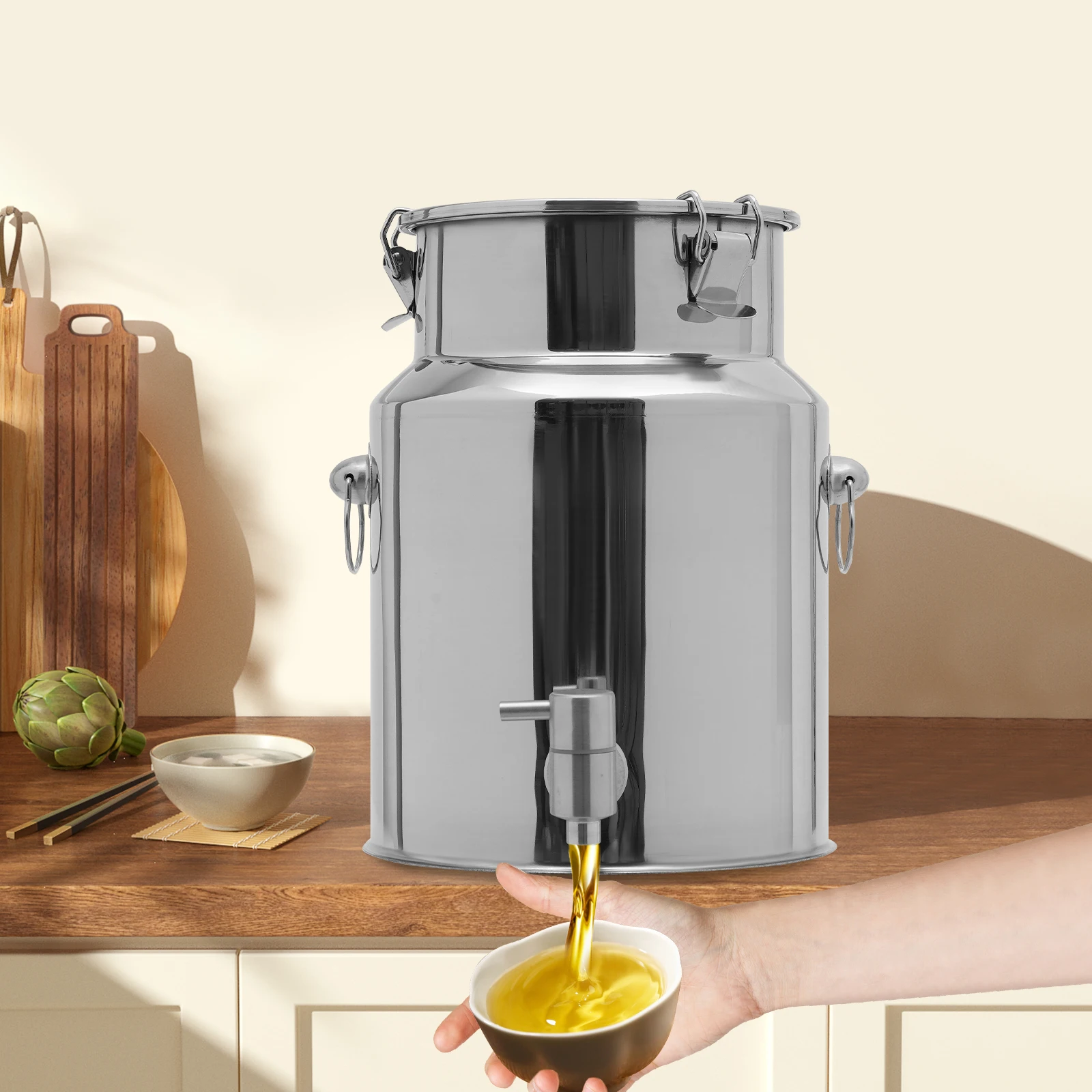 

304 Stainless Steel Beverage Dispenser, 2.64 Gal, Leak-Proof, Portable, Ideal for Milk, Juice, and More