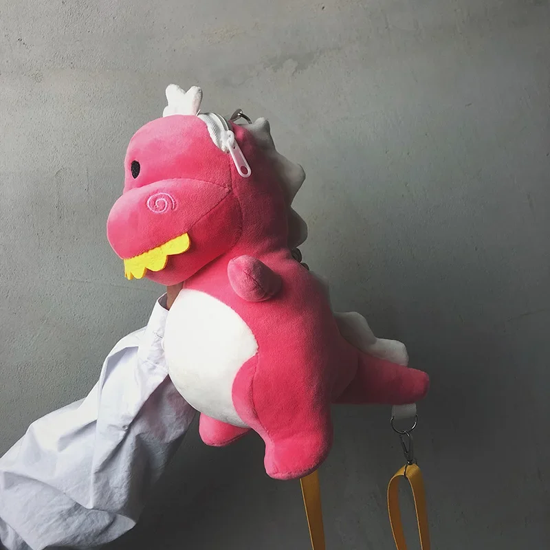 Bolsa de pelúcia feminina, japonesa e coreana, de desenho, pequena, bolsa, dinossauro, brinquedo, mensageiro