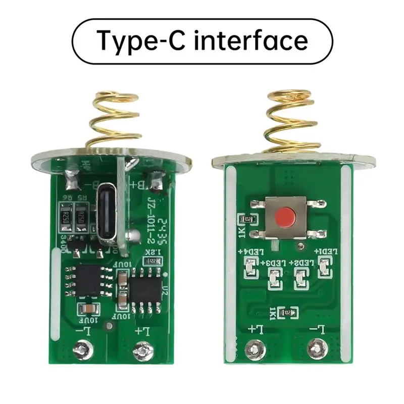 AT82-LED Circuit Board 2Pcs 3-4.2V Electric Torch Type-C Charging Electron Plate DIY LED Light Accessory Parts