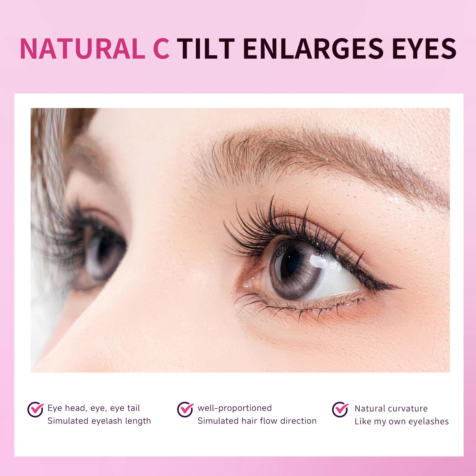 Life Girls 100/120 Clusters กาวขนตาปลอม - 4 รูปแบบ Natural Curling แต่งหน้าขนตา - Self-กาว