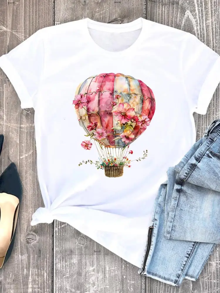 

Женская одежда с милым цветком, милая модная белая футболка, женская повседневная футболка с принтом, женская футболка с коротким рукавом и круглым вырезом с графикой