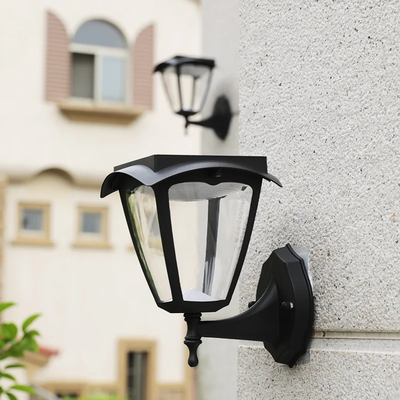 

180 LM / W high brightness solar wall lamp outdoor waterproof IP65 high light transmittance PC lampshade aluminum Garden lights