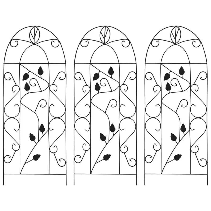 

Plant Climbing Racks 3 pcs Black 15.7x39.4 Iron