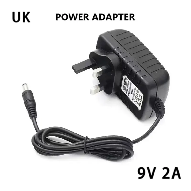 Adaptador de alimentação de comutação ac dc de alta qualidade 9v 2a ue au eua reino unido 5.5mm x 2.1mm adaptador de tomada para led cctv