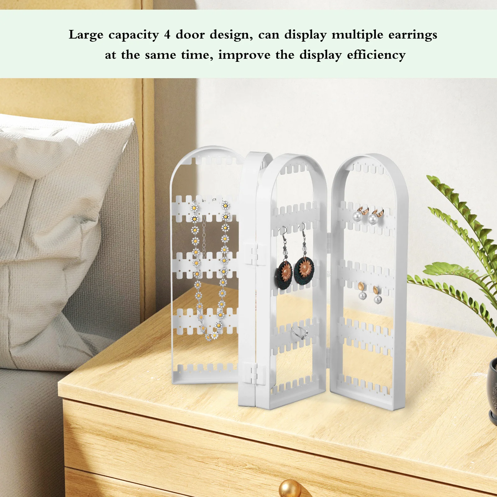 Earring Organizer Foldable Jewelry Display Stand for Bedroom Vanity High Capacity Jewelry Holder for Earrings