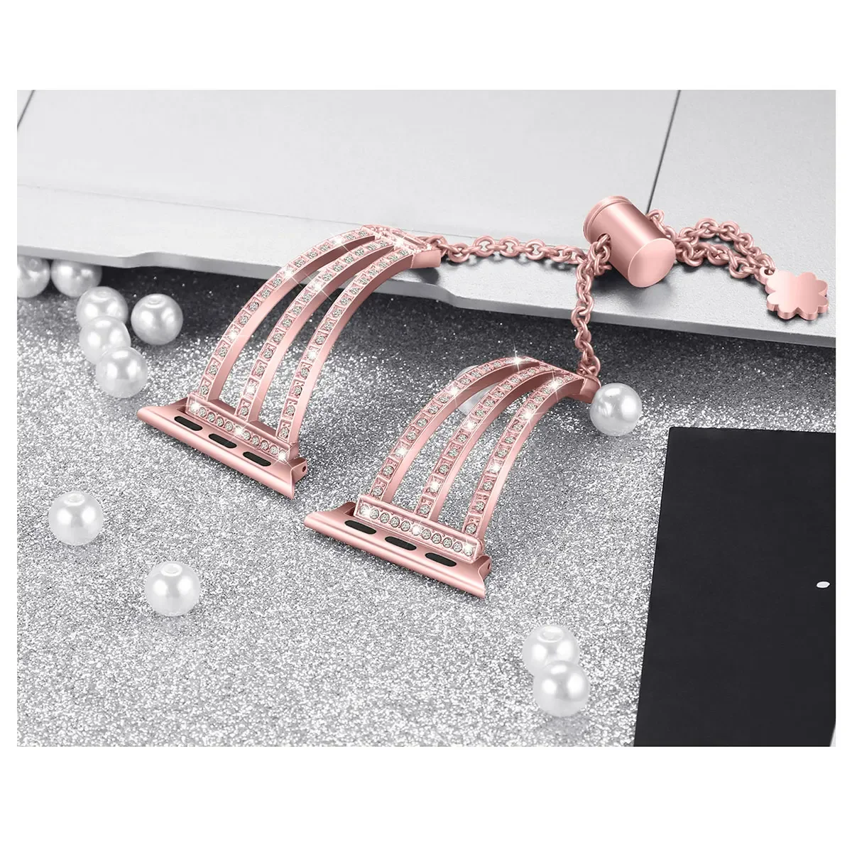 Metal Diamond strap for Apple watch 45mm 41mm 44mm 42mm 40mm 46mm adjustable simple replacement belt iwatch 10 9 8 7 6 5 4 SE