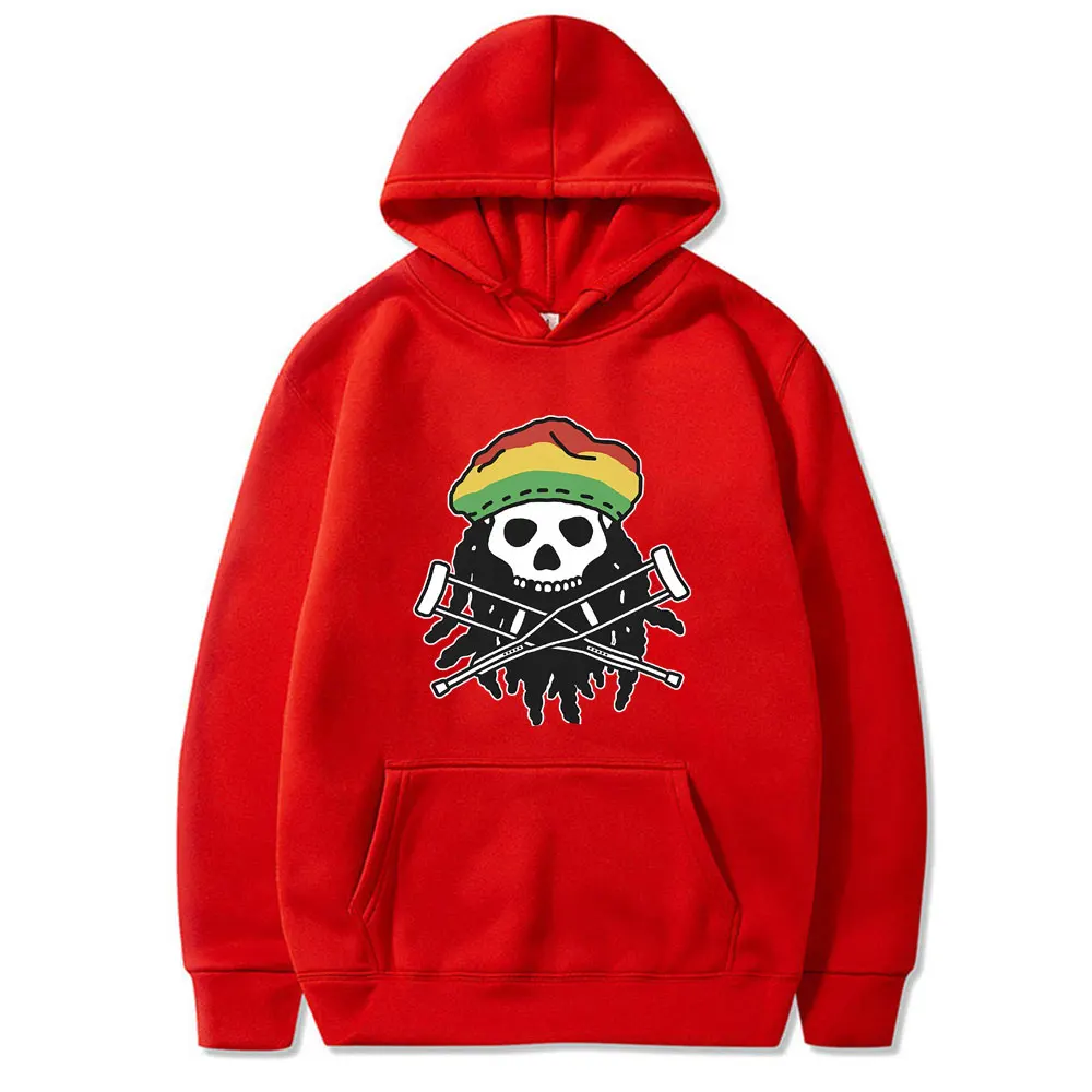 Jackass Skeleton Crutches Logo Graphic Hoodie Men Women Casual Oversized Pullover Hoodies Men's Fashion Fleece Cotton Hoodies