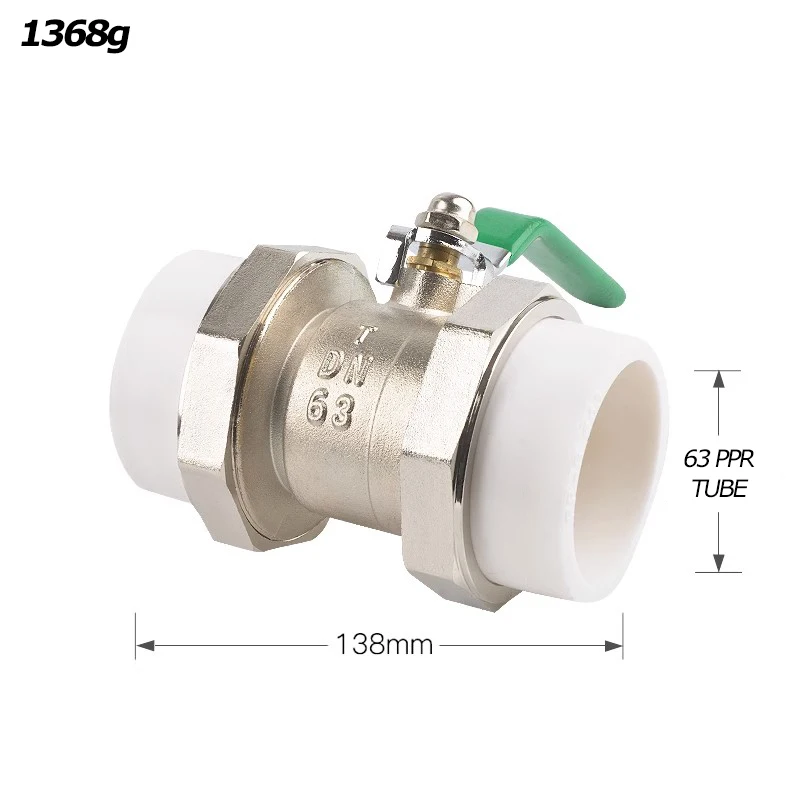 

Eectroplating All copper double union PPR high-temperature resistant ball valve home appliance/Tap 20/25/32/40/50/63