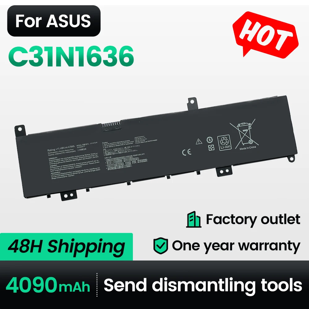 Keyuan C31N1636 N580VD VivoPlePro 15 N580VD-DM039T Laptop Battery For ASUS Pro 15 X580V X580GD M580GD ZenBook UX502VD