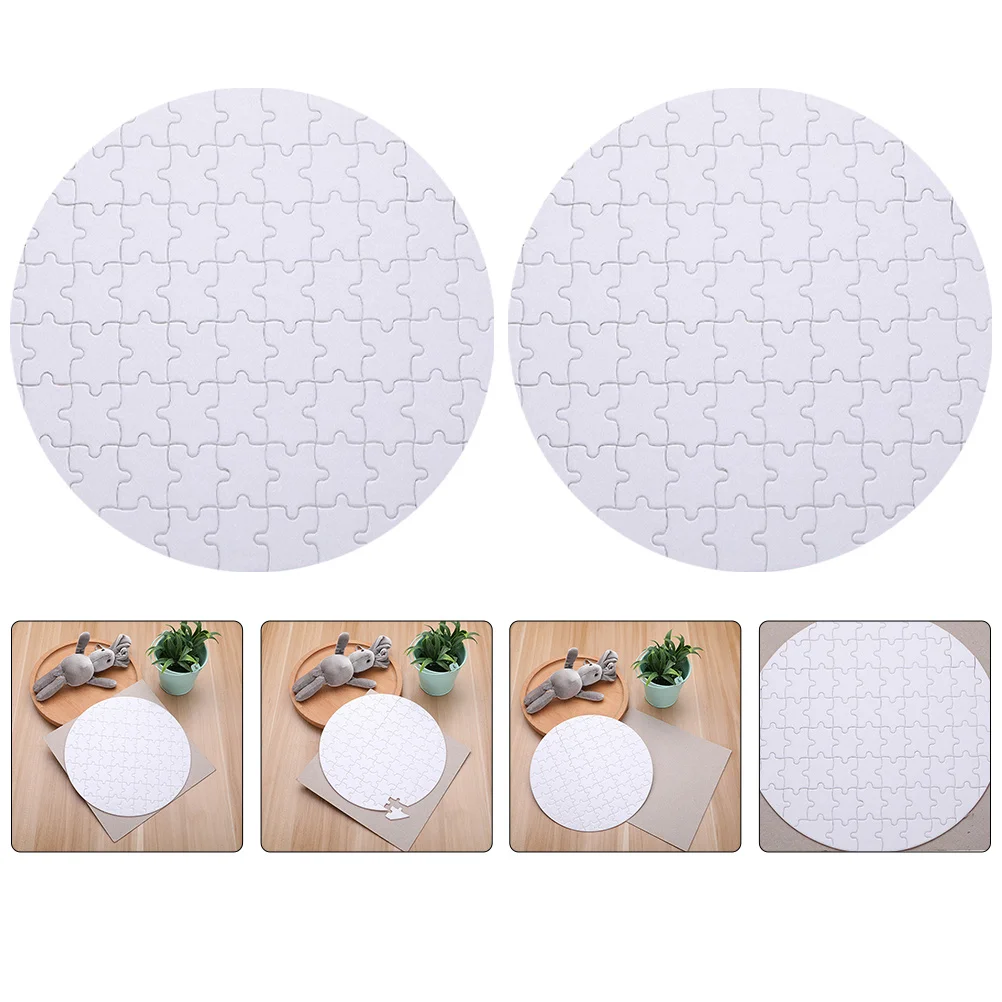 

4Pcs Heat Transfer Puzzle Sublimation Blanks White Sturdy Paper DIY Craft Jigsaw Pieces for Thermal Transfer Printing