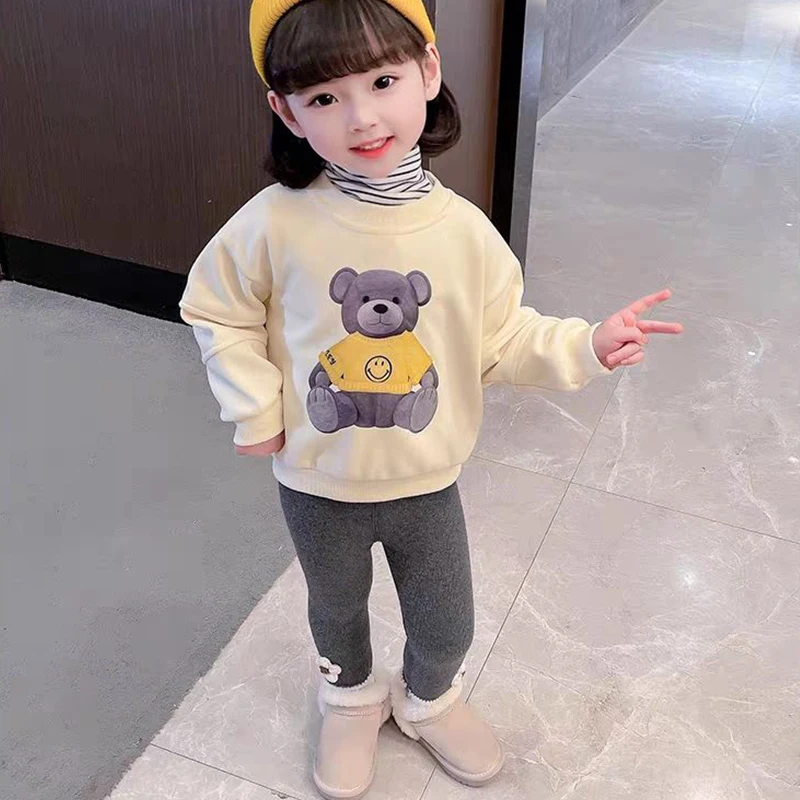 طفل الفتيات السراويل الاطفال الخريف الشتاء لطيف محبوك زهرة البساطة السراويل الضيقة 1-6 سنة الشتاء الأطفال طماق السراويل #6