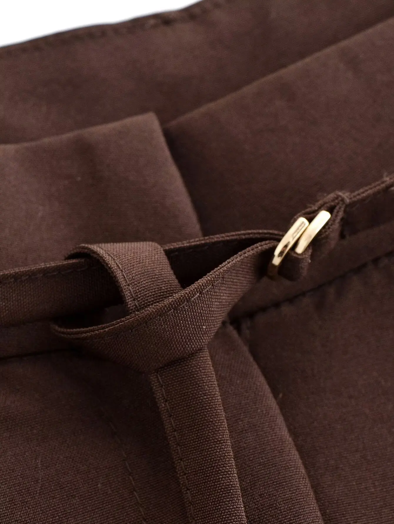 女性の春秋の新コーヒーカジュアルロングパンツ女性のファッションシンプルなハイウエストプリーツ薄いウエストベルトルーズパンツ